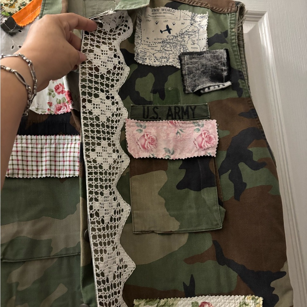 Up Cycled Camouflage Patchwork Vest - image 2